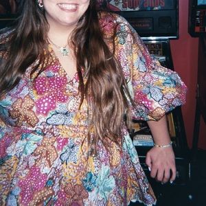 Kika Vargas x Target Anemone Floral Scallop Edge Wrap Top